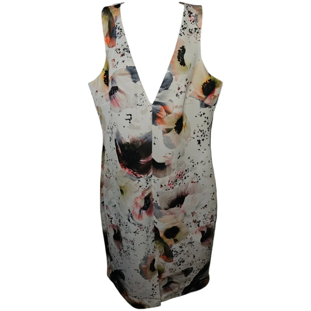 NWT Mark & James Badgley Mischka Floral Printed Scuba Sleeveless Dress - Picture 1 of 7